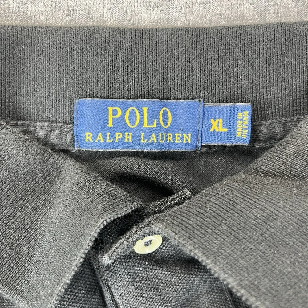 Polo Ralph Lauren Men's Black shirt XL Yellow pony short sleeve golf relaxed fit